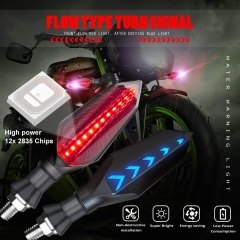 Universal Motorcycle Motorbike Turn Signal Indicator Lights Red Flowing,Arrow Blue DRL Daytime Running Lights for Yamaha Suzuki Kawasaki