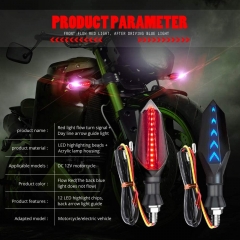 Universal Motorcycle Motorbike Turn Signal Indicator Lights Red Flowing,Arrow Blue DRL Daytime Running Lights for Yamaha Suzuki Kawasaki