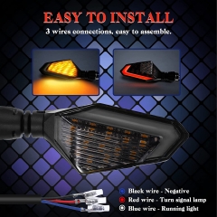 Motorcycle Led Turn Signal Lights 12V DC Rear Indicators Yellow Red Motorcycle Turn Lights 10 mm 13 LED Motorcycle Blinker Front Rear Lights for Motorbike