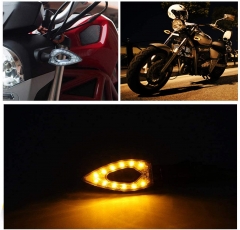 Motorcycle Turn Signals Lights 12V Universal Motorbike Turn Signal Indicator Blinker Amber Light Lamp for Yamaha Honda Suzuki Kawasaki