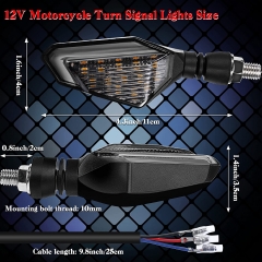 Motorcycle Led Turn Signal Lights 12V DC Rear Indicators Yellow Red Motorcycle Turn Lights 10 mm 13 LED Motorcycle Blinker Front Rear Lights for Motorbike