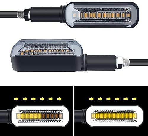 Motorcycle Turn Signal Red/Sequence Amber LED Indicator Light Daytime Running Lights DRL Switchback Glow for Motorcycle