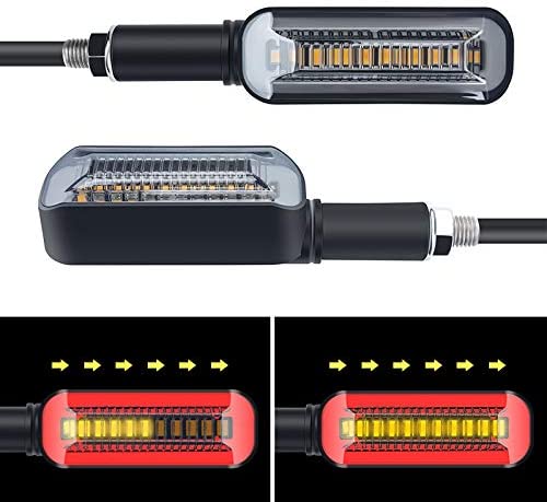 Motorcycle Turn Signal Red/Sequence Amber LED Indicator Light Daytime Running Lights DRL Switchback Glow for Motorcycle