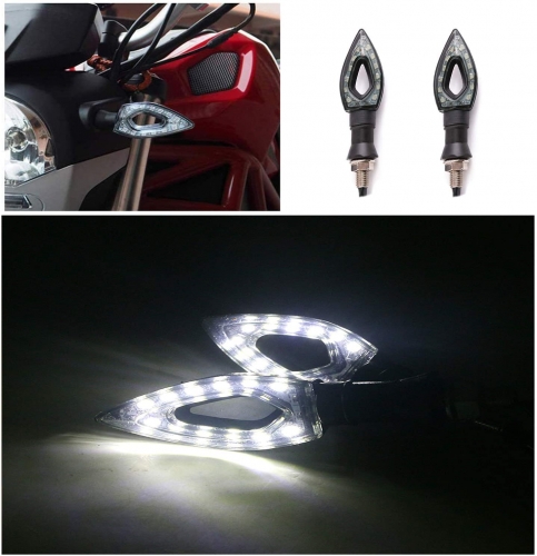 Motorcycle Turn Signals Lights 12V Universal Motorbike Turn Signal Indicator Blinker Amber Light Lamp for Yamaha Honda Suzuki Kawasaki