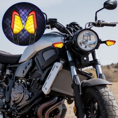 Motorcycle Led Turn Signal Lights 12V DC Rear Indicators Yellow Red Motorcycle Turn Lights 10 mm 13 LED Motorcycle Blinker Front Rear Lights for Motorbike