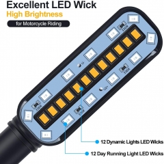 Motorcycle Turn Signal Red/Sequence Amber LED Indicator Light Daytime Running Lights DRL Switchback Glow for Motorcycle