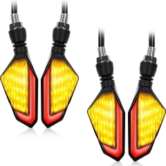 Motorcycle Led Turn Signal Lights 12V DC Rear Indicators Yellow Red Motorcycle Turn Lights 10 mm 13 LED Motorcycle Blinker Front Rear Lights for Motorbike