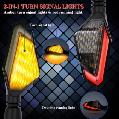 Motorcycle Led Turn Signal Lights 12V DC Rear Indicators Yellow Red Motorcycle Turn Lights 10 mm 13 LED Motorcycle Blinker Front Rear Lights for Motorbike