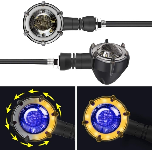 Motorcycle Turn Signal Red/Sequence Amber LED Indicator Light Daytime Running Lights DRL Switchback Glow for Motorcycle