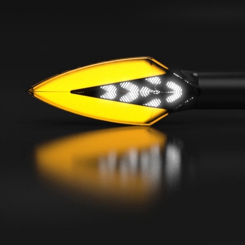 LED DRL Turn Signal Flowing Motor Led Light Indicator Lamp Flashing Motorcycle Yellow Amber Tail Lamp FZS CB150 Force 12V