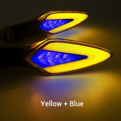 LED DRL Turn Signal Flowing Motor Led Light Indicator Lamp Flashing Motorcycle Yellow Amber Tail Lamp FZS CB150 Force 12V