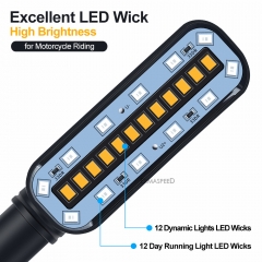 Motorcycle Flowing Water Turn Signal Light LED Running Light With White DRL Indicator Stop Brake Lamp Motocross Flasher Blinker
