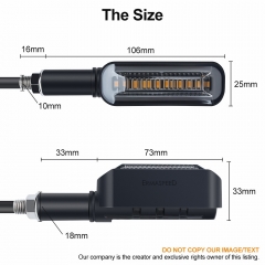 Motorcycle Flowing Water Turn Signal Light LED Running Light With White DRL Indicator Stop Brake Lamp Motocross Flasher Blinker