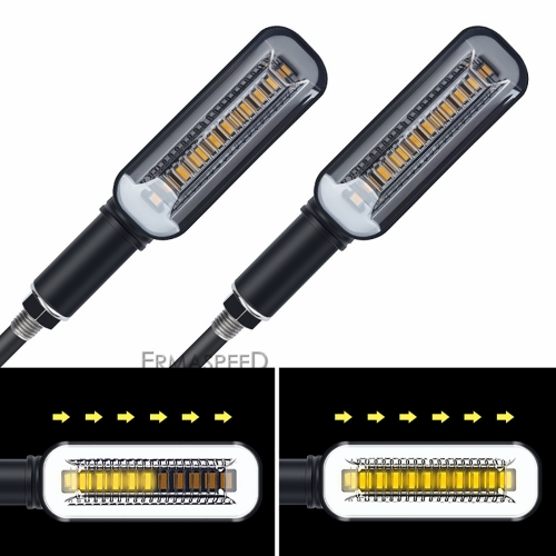Motorcycle Flowing Water Turn Signal Light LED Running Light With White DRL Indicator Stop Brake Lamp Motocross Flasher Blinker