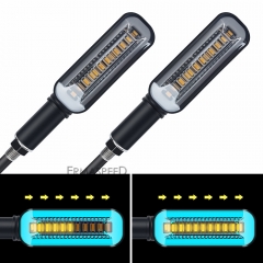 Motorcycle Flowing Water Turn Signal Light LED Running Light With White DRL Indicator Stop Brake Lamp Motocross Flasher Blinker