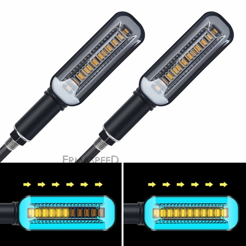 Motorcycle Flowing Water Turn Signal Light LED Running Light With White DRL Indicator Stop Brake Lamp Motocross Flasher Blinker