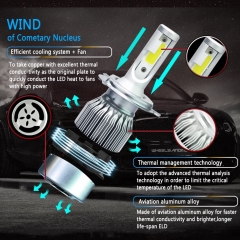H4/HB2/9003 LED Headlight Bulbs Conversion Kit All In One - C6 Series Adjustable Beam Light Bulb 36W 7600LM 6500K Cool White Headlight Conversion Kits