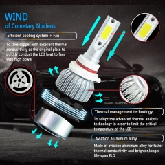9005/HB3/H10 LED Headlight Bulbs Conversion Kit All In One - C6 Series Adjustable Beam Light Bulb 36W 7600LM 6500K Cool White Headlight Conversion Kits