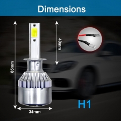 LED Headlight Bulbs Conversion Kit All In One - C6/H1 Series Adjustable Beam Light Bulb 36W 7600LM 6500K Cool White Headlight Conversion Kits