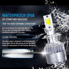 H7 LED Headlight Bulbs Conversion Kit All In One - C6 Series Adjustable Beam Light Bulb 36W 7600LM 6500K Cool White Headlight Conversion Kits