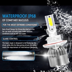H13/9008 LED Headlight Bulbs Conversion Kit All In One - C6 Series Adjustable Beam Light Bulb 36W 7600LM 6500K Cool White Headlight Conversion Kits