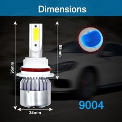 9004/HB1 LED Headlight Bulbs Conversion Kit All In One - C6 Series Adjustable Beam Light Bulb 36W 7600LM 6500K Cool White Headlight Conversion Kits