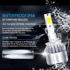 880/881/H27 LED Headlight Bulbs Conversion Kit All In One - C6 Series Adjustable Beam Light Bulb 36W 7600LM 6500K Cool White Headlight Conversion Kits