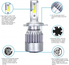 H4/HB2/9003 LED Headlight Bulbs Conversion Kit All In One - C6 Series Adjustable Beam Light Bulb 36W 7600LM 6500K Cool White Headlight Conversion Kits
