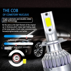 H7 LED Headlight Bulbs Conversion Kit All In One - C6 Series Adjustable Beam Light Bulb 36W 7600LM 6500K Cool White Headlight Conversion Kits