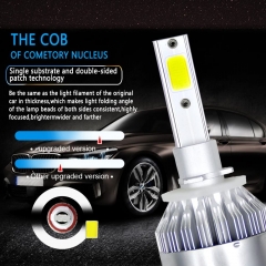 880/881/H27 LED Headlight Bulbs Conversion Kit All In One - C6 Series Adjustable Beam Light Bulb 36W 7600LM 6500K Cool White Headlight Conversion Kits