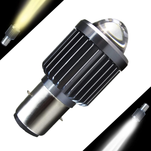 Motorcycle Bulb LED Headlight BA20d, 30W 6000 Lumens Super Bright LED Headlight Conversion Kit 6500K Dual Color IP68 Waterproof