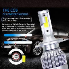H4/HB2/9003 LED Headlight Bulbs Conversion Kit All In One - C6 Series Adjustable Beam Light Bulb 36W 7600LM 6500K Cool White Headlight Conversion Kits