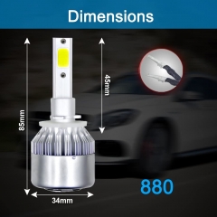 880/881/H27 LED Headlight Bulbs Conversion Kit All In One - C6 Series Adjustable Beam Light Bulb 36W 7600LM 6500K Cool White Headlight Conversion Kits