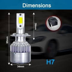 H7 LED Headlight Bulbs Conversion Kit All In One - C6 Series Adjustable Beam Light Bulb 36W 7600LM 6500K Cool White Headlight Conversion Kits