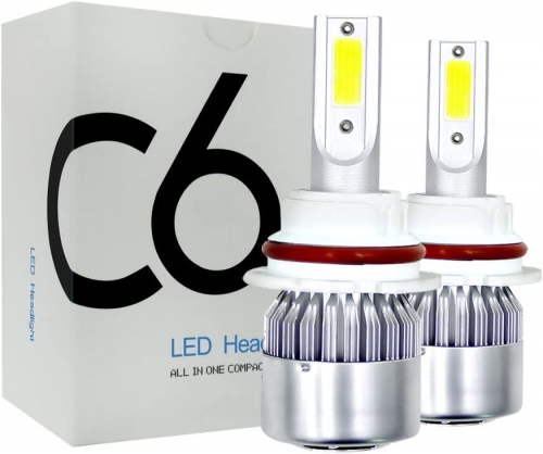 H13/9008 LED Headlight Bulbs Conversion Kit All In One - C6 Series Adjustable Beam Light Bulb 36W 7600LM 6500K Cool White Headlight Conversion Kits