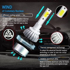 880/881/H27 LED Headlight Bulbs Conversion Kit All In One - C6 Series Adjustable Beam Light Bulb 36W 7600LM 6500K Cool White Headlight Conversion Kits