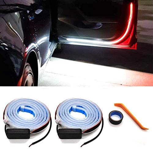 Car Door LED Strip Lights,2PCS 1.2Meter 144 LEDs Interior Car Door Lights,Used for Lighting, Decoration, and Warning Anti Rear-end Collision