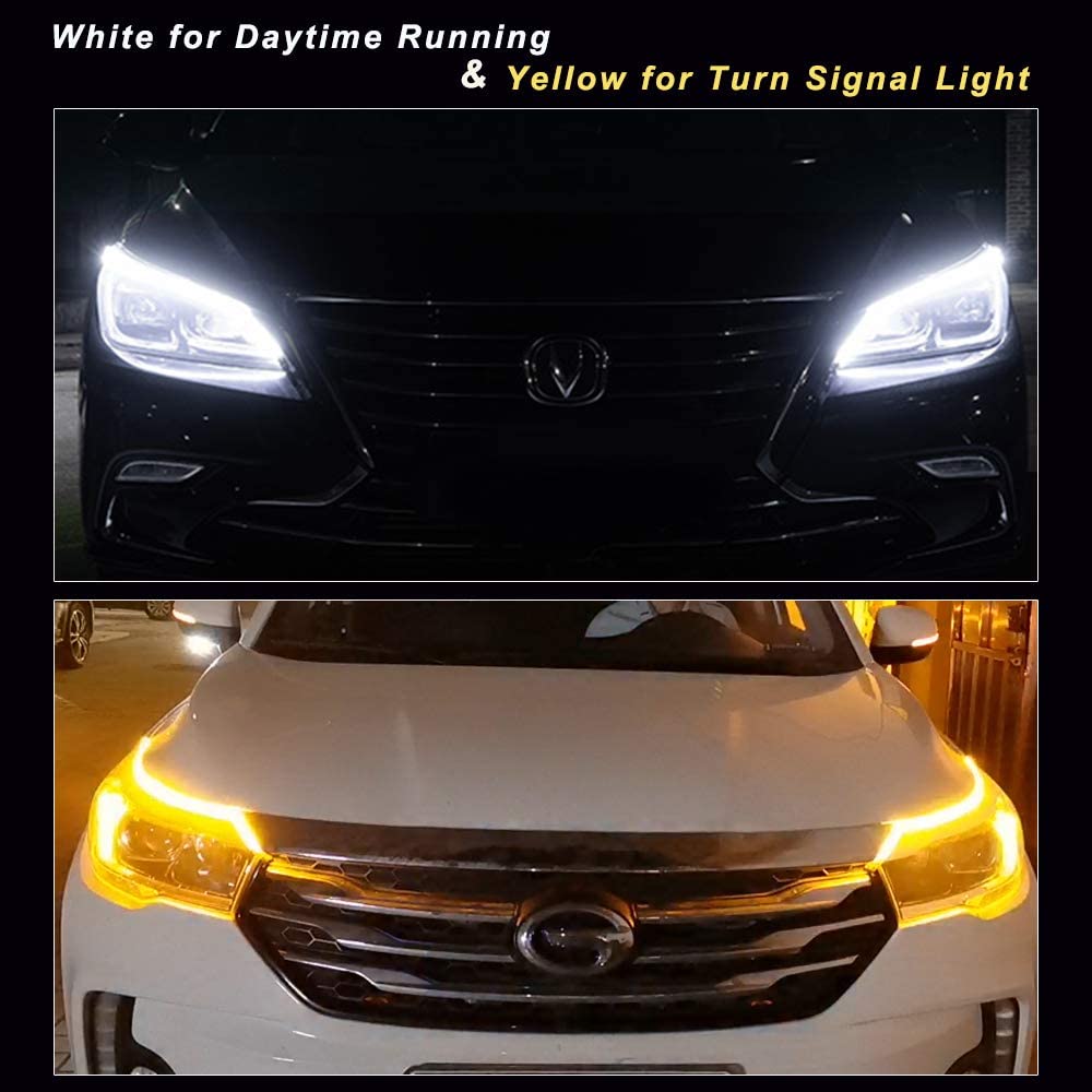 Indicateur LED de rétroviseur de voiture, lampe 12V DRL, banderole