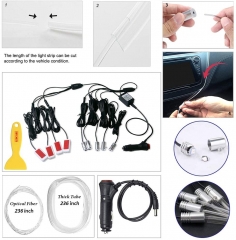 Car LED Strip Lights, RGB Car Interior Lights, 16 Million Colors 9 in 1 with 236 inches Fiber Optic, Ambient Lighting Kits, Sound Active Function and Wireless Bluetooth APP Control