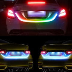 Flexible Car LED Strip Lights, 48inch Car Exterior Tailgate Trunk LED Lights Kit, Waterproof Daytime Running Turn Signal Brake Reverse Tail Lights, Car License Plate Light DC12V