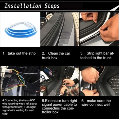 Flexible Car LED Strip Lights, 48inch Car Exterior Tailgate Trunk LED Lights Kit, Waterproof Daytime Running Turn Signal Brake Reverse Tail Lights, Car License Plate Light DC12V