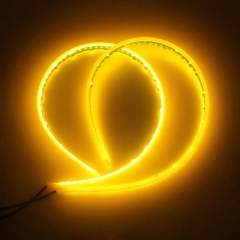 DRL Led Strip Light for Cars, Led Headlight Strip for Daytime Running Lights Turn Signal Bulb Tail Brake Light Sepuential Switchback Led Strip Amber/Yellow & Red (2Pcs 30CM/12Inch)