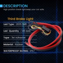 2835 Chipset 146SMD LED Light Strip For Car Third Brake Light Turn Signal Lamp Driving Strobe Light DC 12V Red 1M Set of 1