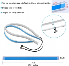 Exterior Car LED Lights - Multicolor 2 Pcs 17.71 inches Daytime Running Lights, RGB Flexible LED Strip Light Kits - for Car Replacement Switchback Headlight Decorative Lamp and Turn Signal Lights