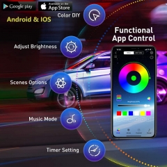 Car LED Strip Lights, RGB Car Interior Lights, 16 Million Colors 9 in 1 with 236 inches Fiber Optic, Ambient Lighting Kits, Sound Active Function and Wireless Bluetooth APP Control