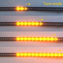 LED Truck Tailgate Light Bar Triple Row 60 Inches Tail Light Bar Red Brake White Reverse Brake Lights Yellow Turn Signal Strobe Light for Truck, SUV, RV, Trailer, Accessories Install