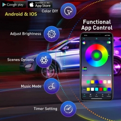 Car LED Strip Lights, LEDCARE Multicolor RGB Car Interior Lights, 16 Million Colors 5 in 1 with 236 inches Fiber Optic, Ambient Lighting Kits, Sound Active Function and Wireless Bluetooth APP Control