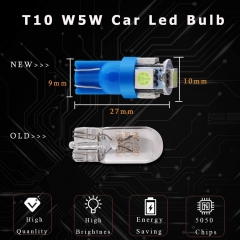 194 Led Bulb T10 194 168 W5W 2825 LED Bulb for Car Interior Lights Dome Map Trunk Light Dashboard Bulb License Plate Light, 5050 5SMD, Ice Blue, DC 12V
