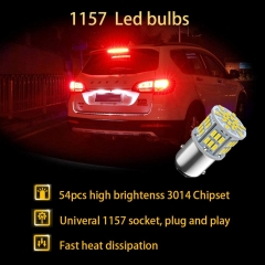 1157 Led Brake Light Bulb, 12V-24V 1157 7528 2357 2057 BAY15D LED Replacement Light Bulb for Brake Tail Running Parking Backup Light for Car RV Trailer Boat, 54SMD 3014 Chipset White light