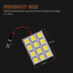 Led Dome Light Panel Interior Car Lights Auto Dome Light Map Lights with T10 194/BA9S 1895 /211-2 578 DE3175 Led Festoon Adapters White, Pack of 6
